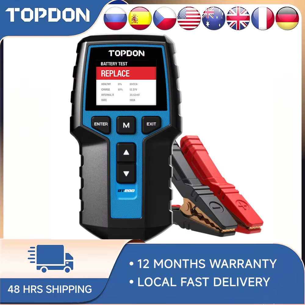 Topdon Tc001 Thermal Camera - Tester akumulatorów samochodowych TOPDON BT200, 12V/24V,