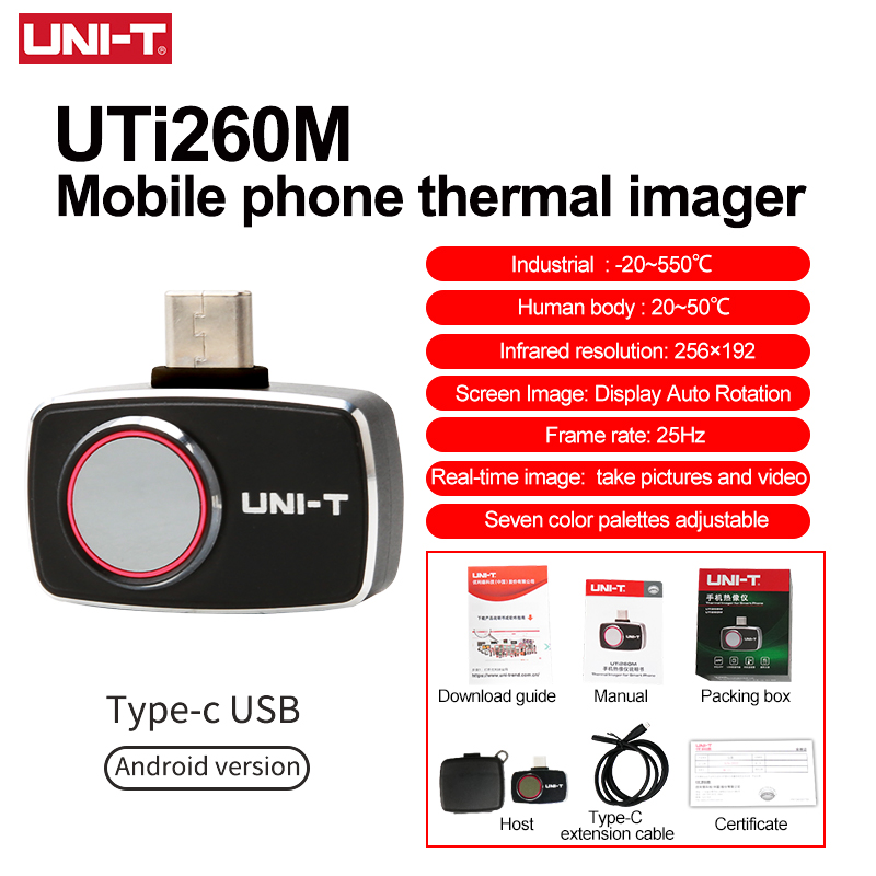Thermal Imaging Camera 256X192 - Kamera termowizyjna UNI-T do telefonu komórkowego