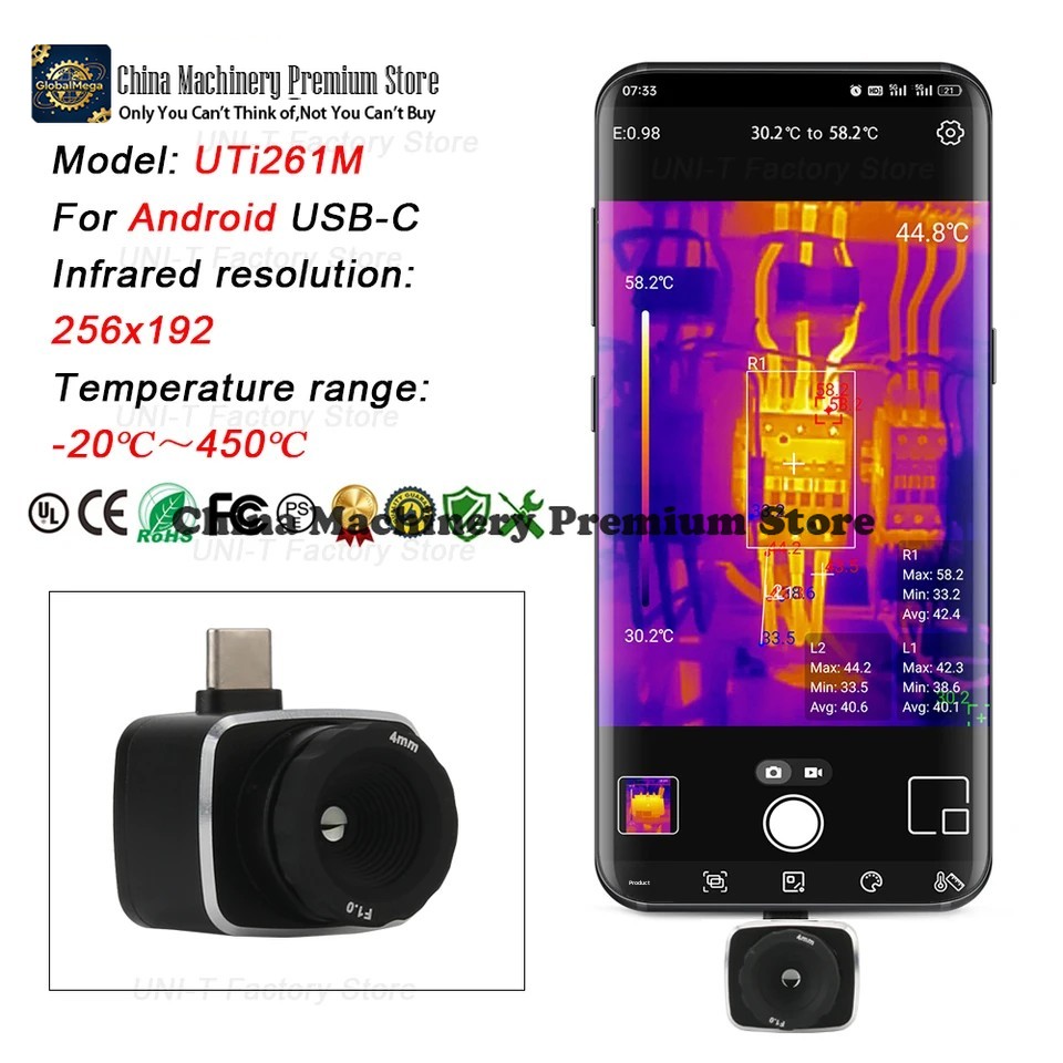 Thermal Imaging Camera 256X192 - Kamera termowizyjna na podczerwień UNI-T UTi120Mobile